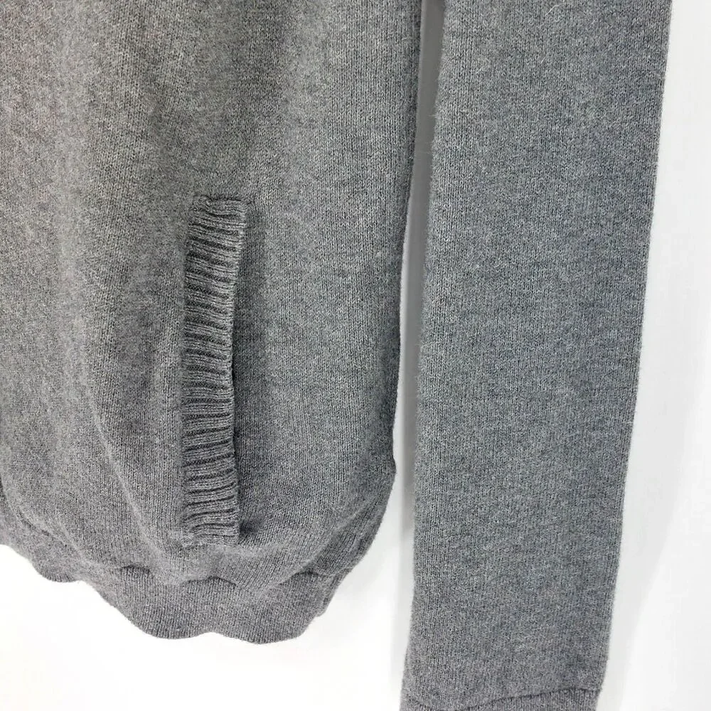 FIND Full Zip Sweater Mens Sz L Gray Cardigan Pockets Cozy Grandpacore Classic
